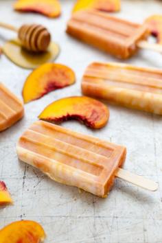 Roasted peaches and cream popsicles