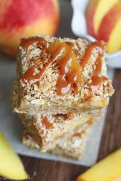 Toasted Coconut Peach Streusel Bars with Dulce de Leche {gf}