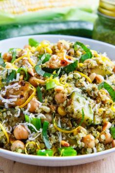 Pesto Zucchini and Corn Quinoa Salad
