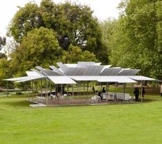 Melbourne’s first ‘MPavilion‘- a temporary events hub in Queen Victoria Gardens on St Kilda Road, designed by the office of Sean Godsell Architects (SGA) and commissioned by the Naomi Milgrom Foundation.  Photo – Sean Fennessy for thedesignfiles.net