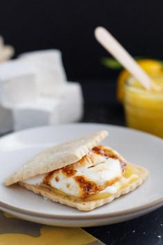Lemon meringue s’mores with shortbread cookies