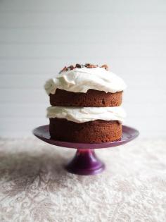 Pumpkin Cake + Maple Cream Cheese Frosting
