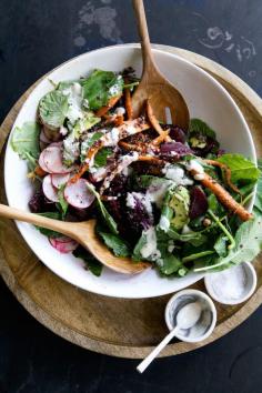 
                        
                            Root Vegetable & Quinoa Salad with Tahini-Maple Vinaigrette
                        
                    