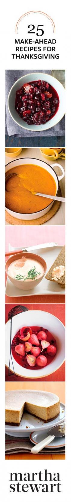 25 Make-Ahead Recipes for Thanksgiving