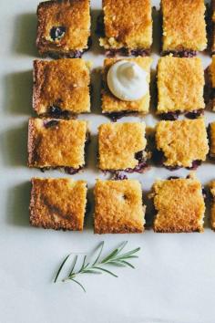 Concord Grape Cornbread with Rosemary Whipped Cream