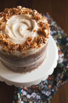 
                        
                            Hazelnut Crunch Pumpkin Cake with Brown Butter Cream Cheese Frosting
                        
                    