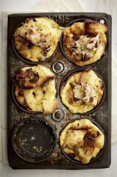 mini savoury bread puddings