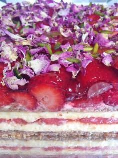 
                        
                            Layers of pretty - strawberry watermelon with rose scented cream cake. Not all looks either, I can vouch that this is one tasty cake.  - Black Star Pastry, Bakeries, Newtown, NSW, 2042 - TrueLocal
                        
                    