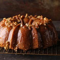 
                    
                        APRICOT SPICE CAKE WITH BROWN SUGAR PECAN GLAZE
                    
                