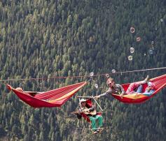 These amazing photos are from a recent slacklining festival, the International Highline Meeting, where “slackers” got together in the Italian Alps to celebrate their love of being insane. This extreme sport differs from tightrope walking in that the rope has a slightly flattened shaped and has slack, meaning that it can move side-to-side or bounce. It may look crazy, but you sure can’t beat the view.