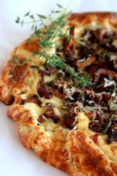 Mushroom ricotta tart