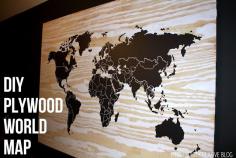 DIY Plywood World Map {Knock It Off} - East Coast Creative Blog