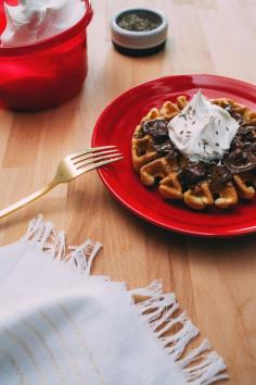 chocolate + lavender fancy waffles