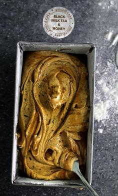 milk tea and honey pound cake