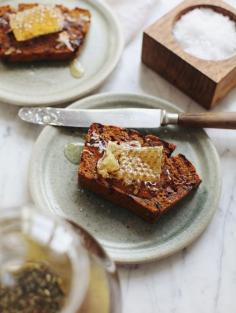 Grilled Pumpkin Bread with Honeycomb
