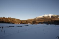 The mountain at sunset.  Christmas at the Cabin. the unprocess.