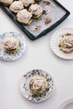 brioche cinnamon rolls with brown butter frosting