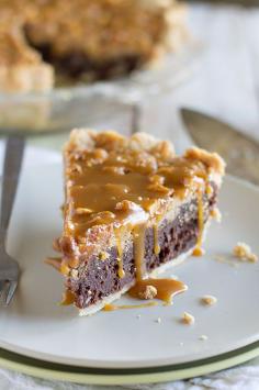 
                    
                        Peanut Butter Fudge Pie with Salted Peanut Butter Caramel
                    
                