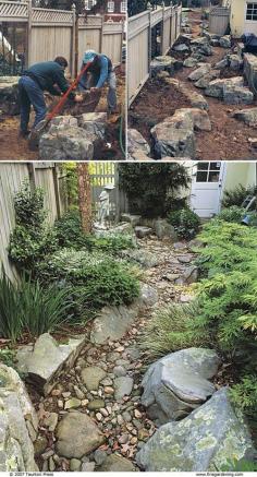 
                    
                        DIY Dry Creek Beds • Wonderful Ideas and Tutorials! Including, from 'fine gardening', a nice tutorial on making a dry stream bed.
                    
                