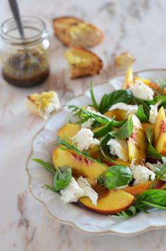 
                        
                            peach, mozzarella and basil salad
                        
                    