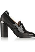 
                        
                            Metal-trimmed patent-leather pumps
                        
                    