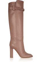 
                        
                            Braid-detailed leather knee boots
                        
                    