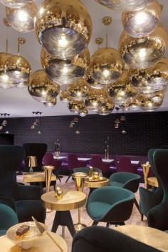 Sandwich Cafe at Harrods, London, UK designed by Tom Dixon of Style Investigation Studio :: furniture and light designed by Tom Dixon