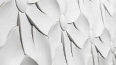 wall decoration with concrete wall tiles