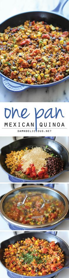 One Pan Mexican Quinoa - Wonderfully light, healthy and nutritious. And it's so easy to make - even the quinoa is cooked right in the pan!