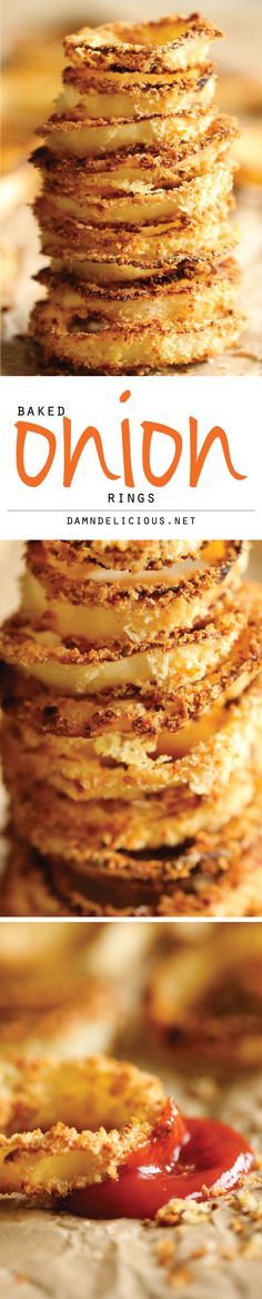 
                    
                        Oven Baked Onion Rings - No need to deal with hot oil - these onion rings are easily baked to crisp-perfection right in the oven!
                    
                