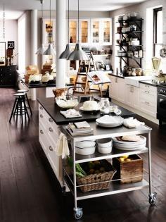 
                    
                        black + white kitchen w/industrial accents
                    
                