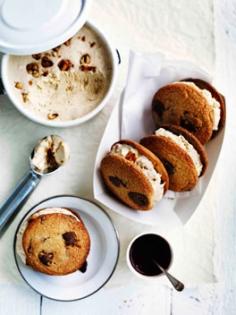 
                    
                        Choc-chip cookies with salted peanut semifreddo.
                    
                