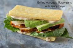 
                    
                        Grilled Chicken Avocado Napoleans with buttery puff pastry and creamy avocado served with spicy cayenne mayo ohsweetbasil.com
                    
                