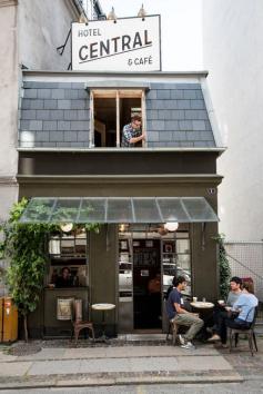 
                    
                        The eensy Central Hotel &amp; Café in Copenhagen is a single-room inn located above a charming old world café.
                    
                