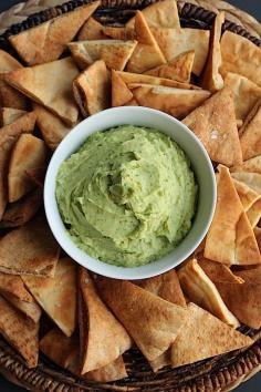 
                    
                        Avocado Hummus Dip with Crispy Sea Salt Pita Chips
                    
                