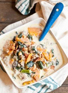 
                    
                        One Pot Kale, Sweet Potato, and Sausage Soup
                    
                