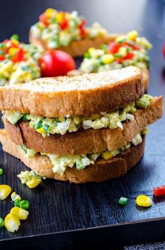 
                    
                        Avocado egg salad is a wonderful healthy salad that you can serve as bruschettas or sandwiches. It's ready in no time and disappears in a minute.| giverecipe.com |  #eggsalad #avocadorecipes #healthysalad #bruschetta #eggandavocado
                    
                