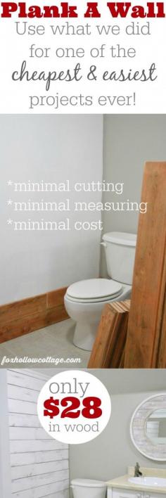 Our bedroom wall?   DIY Planked Wood Wall Treatment Step by Step How-To Tutorial www.foxhollowcottage.com for home decorating and home improvement projects