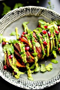 
                    
                        7-Ingredient Hasselback Sweet Potatoes with Avocado Aioli | Blissful Basil
                    
                