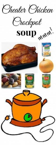 
                    
                        Cheater chicken soup in the crockpot
                    
                