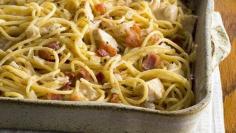 Turn leftover cooked chicken into this creamy, fragrant pasta experience! chicken carbonara deluxe - easy - betty crocker