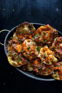 
                    
                        FRIED PORK DUMPLING + KIMCHI NACHOS
                    
                