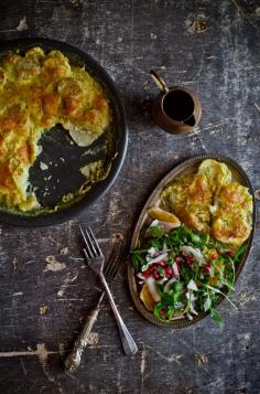 
                    
                        Gratin de pastinaca e alcachofras de Jerusalém
                    
                