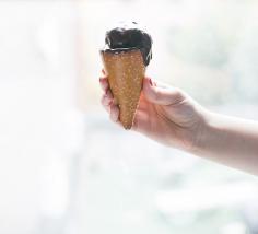 
                    
                        chocolate peanut butter pretzel cones
                    
                