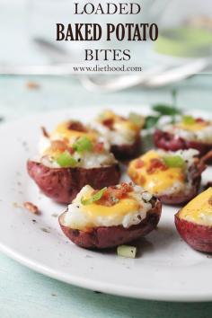 
                    
                        Loaded Baked Potato Bites | www.diethood.com | #potatoes #recipe #bacon
                    
                