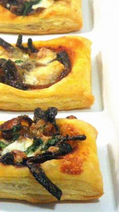 
                    
                        Caramelized Onion BBQ Chicken Pizza Bites... A very easy and FAST appetizer (good for the Super Bowl Parties coming up).  Uses sheets of Puff Pastry and a trick to get the dimple for the stuffing.  Using a Rotisserie Chicken makes this especially easy
                    
                