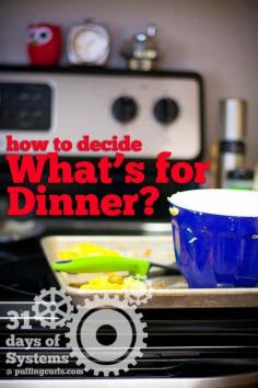 
                    
                        How to decide what's for dinner is a question moms deal with EVERY day.  Give yourself some help by following this system.
                    
                