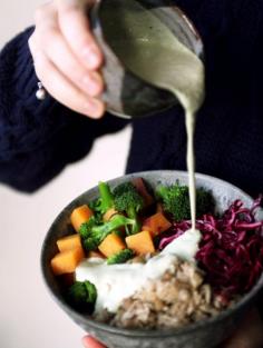 
                    
                        Winter Abundance Bowl with Garlic-Ginger Pumpkin Seed Sauce
                    
                