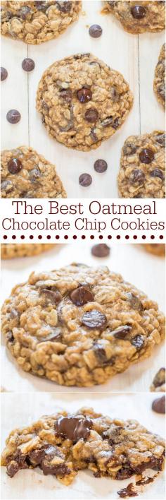 
                    
                        The Best Oatmeal Chocolate Chip Cookies - Soft, chewy, loaded with chocolate, and they turn out perfectly every time! Totally irresistible!!
                    
                