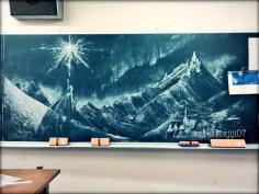 
                    
                        Chalk-Illustrated Frozen on Chalkboard by Japanese High School Girl
                    
                